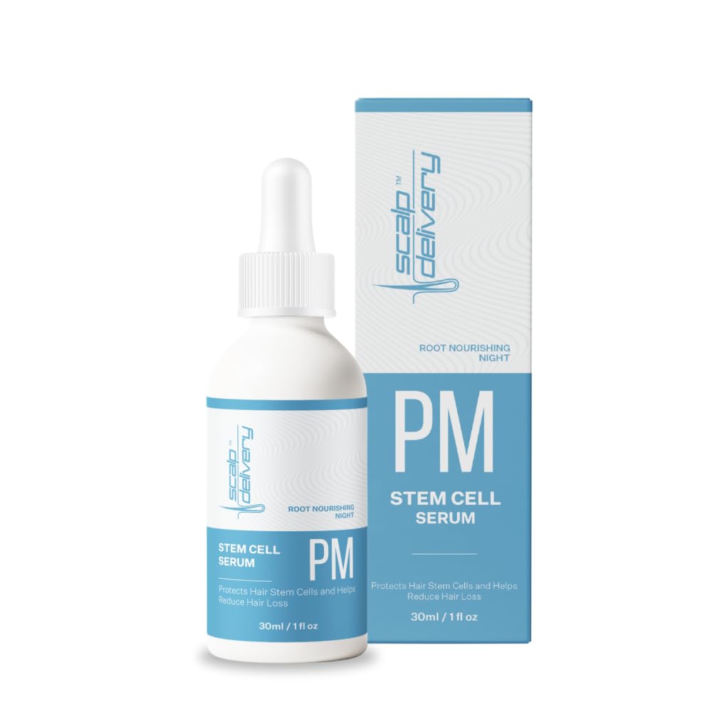 Stem Cell Serum for Men & Women - Helps Reduce Hair Loss - Strengthens & Thickens - Plant-Based - Combats Thinning Hair - Healthy Longer Hair - Root Nourishing Night (PM) - 28ml