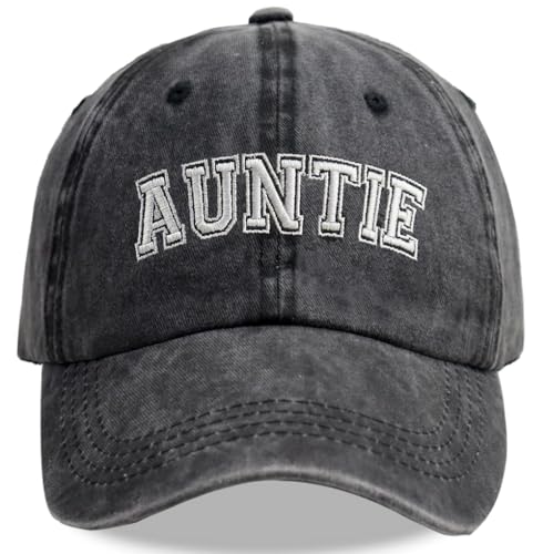 Image of Best Auntie Ever Hats for Women, Aunt Gifts from Niece Nephew, Adjustable Embroidered Cotton Baseball Cap for Mom Mama Grandma Wifey Mrs