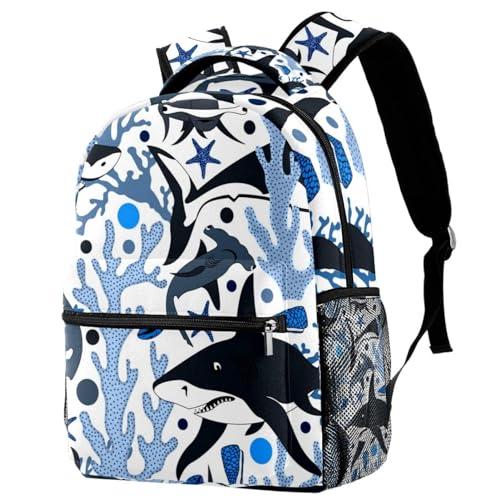 Sac à dos requins et étoiles de mer avec bretelles confort