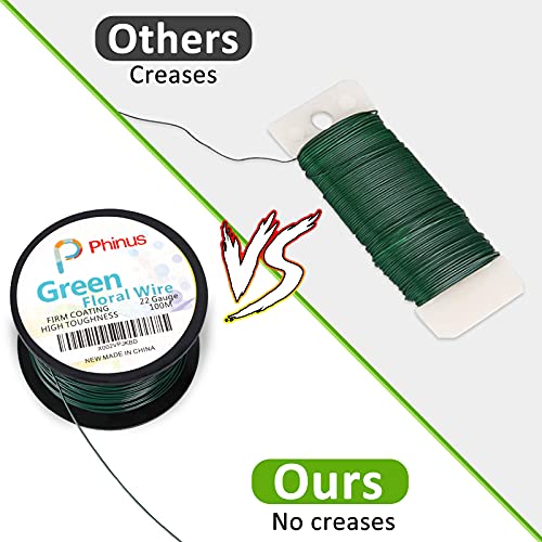 Floral Wire, 110 Yards 22 Gauge Green Florist Wire, Flexible Green Wire Paddle Wire For Crafts, Christmas Wreaths Tree, Garland And Floral Flower Arrangements #TOP3