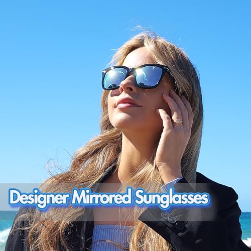 SIPHEW Polarized Sunglasses for Women/Men|Large Frame Sunglasses w UV400 Protection| Oversized Square S Mirrored Shade2