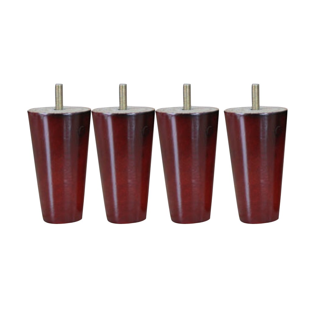 4Pcs Cone Shape Eucalyptus Solid Wood Furniture Sofa Legs Red 4 * 6 * 10cm
