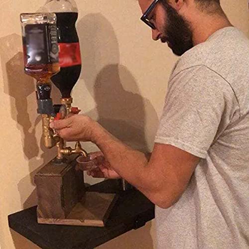 Alexsix Thank You for Helping Me Build My Life, Alcohol Whiskey Wood Dispenser, Vintage Whiskey Dispenser, Faucet Shape Wood Whiskey Barrel Dispenser for Serving and Entertaining
