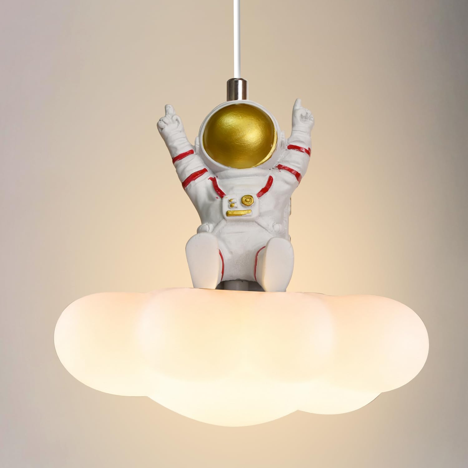 Smartway® Astro Cloud 13W LED Pendant Lamp for Kids Room, Modern Astronaut Hanging Light with Cloud Base, 3 Color Modes, Decorative Pendant Light for Bedroom, Living Room & Home Décor-image-13