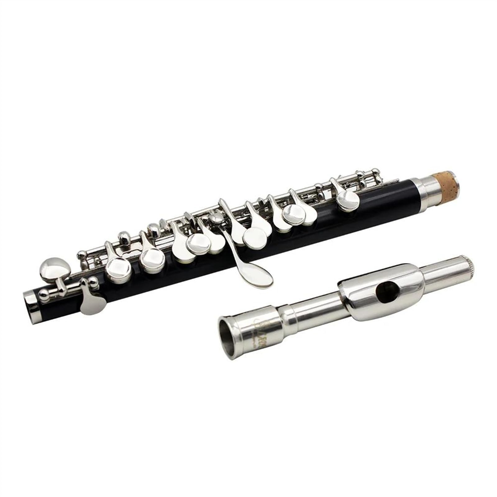 Professionale Flauto Traverso Piccolo Tono C A 16 Fori Nero Argento Chiave E Corpo In Cupronichel Piccolo Con Custodia In Tessuto