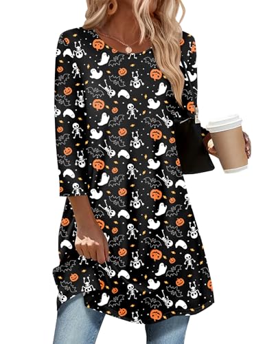 Image of Zeagoo Women Tops 3 /4 Sleeve Dressy Casual Plus Size Tunics Loose Blouses