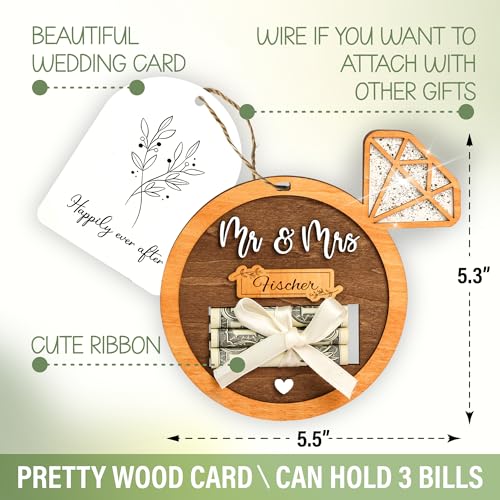 STOFINITY Wedding Cards For Bride And Groom - Congratulations Wedding Card Money Holder For Mr And Mrs, Funny Wedding Gifts Congrats Engagement Card, Wedding Greeting Card For Newlywed Gift - Thumbnail 2