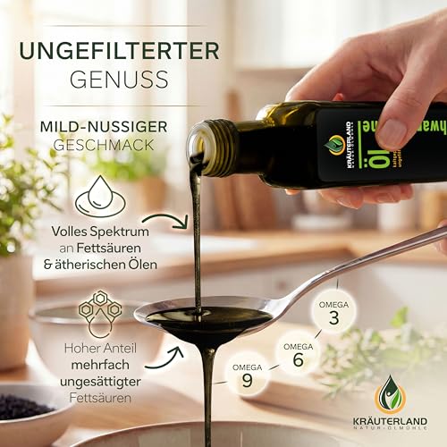 Kräuterland Schwarzkümmelöl kaltgepresst ungefiltert 4x250ml (1Liter)