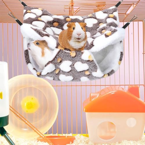 Image of Qpets Plush Hanging Hammock Bed for Guinea Pigs and Hamsters L Multicolor