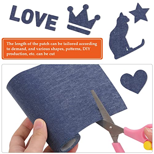 1 rotolo di toppe in denim blu scuro, patch di