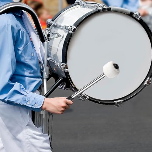 2 baquetas de fieltro para batería, con bolsa de transporte y cuerda antideslizante, accesorios para instrumentos de percusión (blanco) miniatura 5