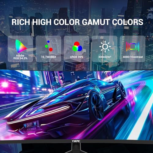 Image of 34 Inch Curved Ultrawide Gaming Monitor, WQHD 1440P 240Hz Computer Screen, 21:9 1500R 1ms MPRT 4000:1 Contrast, HDR10, 300nits, sRGB 99%, Height Adjustable Stand, HDMI 2.0, DP 1.4, VESA