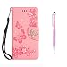 Produktbild Grandoin Galaxy S7 Hülle, Bling Glitzer Glitter Handyhülle im Brieftasche-Stil für Samsung Galaxy S7 Handytasche PU Leder Flip Cover Case Schutzhülle Etui Case (Rosa)