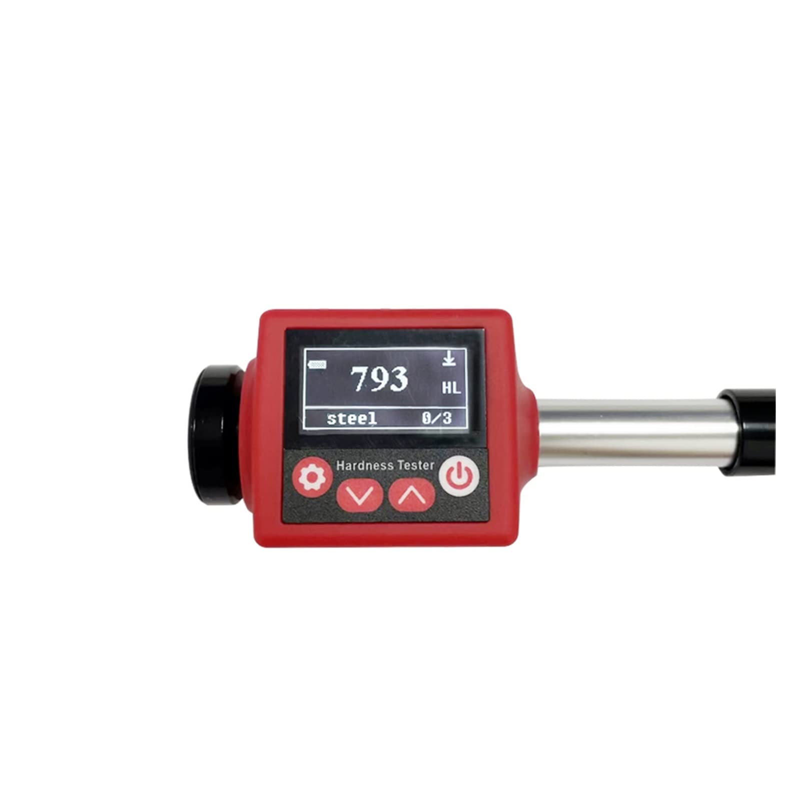 Twardościomierz, 6-in-1 cyfrowy tester twardości metalicznych do zasięgu stali nierdzewnej HRC, HRB, HB, HS, HL, HV Durometr pokazuje skalę wartości ro-ckwell(Meter-No Block)