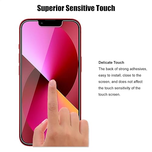 Miniatura 4 de (3+3) para iPhone 13 (6.1 pulgadas) (paquete de 3) Protector de pantalla de vidrio templado y (3 unidades) Protector de lente de cámara [no afecta