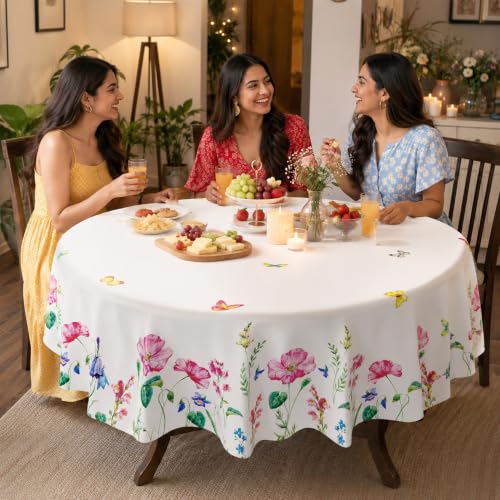 Image of Encasa XO Dining Table Cloth 4 Seater, Water Repellent Table Cover