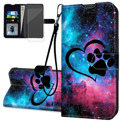 Étui de téléphone pour Motorola Moto G Power 5G 2025 antichoc avec motif pattes d'amour