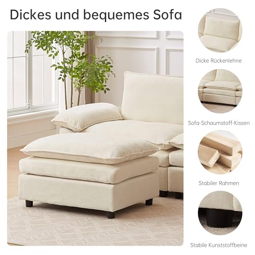 JIEXI Ecksofa Mit Schlaffunktion, Sofas Und Couchs, Modulares Ecksofa, Wohnlandschaft U Form, L Form Eckcouch, Für Couch Wohnzimmer Schlafzimmer Büro Wohnung, Chenille-Stoff 288 x 132 cm – Bild 7