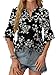 GKBK Womens 3/4 Sleeve Tops Dressy Casual Business Work Blouses Office Shirts Black M
