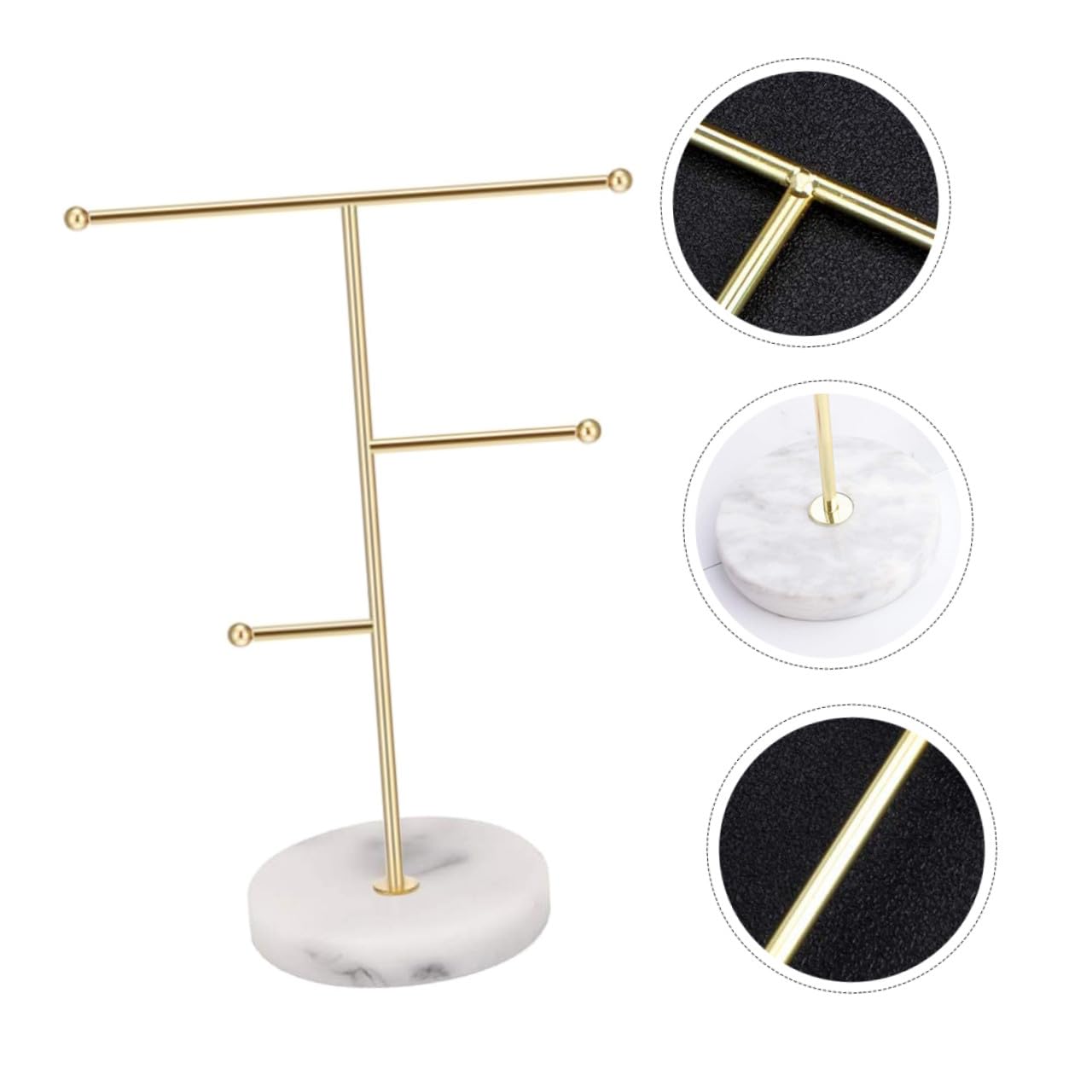 Multifunktionaler Schmuckständer mit Edlem Nordischem Design aus Marmor und Metall Uhr Organizer und Schmuckaufbewahrung für Stilvolle Schmuckpräsentation Zuhause