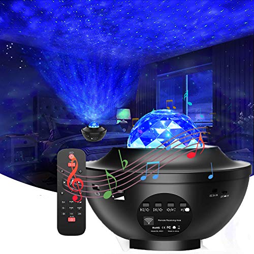 Anpreme Star Projector Galaxy Light Projector Night Light Projector with Music Speaker for Kids Adults Ceiling Bedroom/Game Rooms/Home Theatre/Night Light Ambiance Starry Projector Party Light Decor
