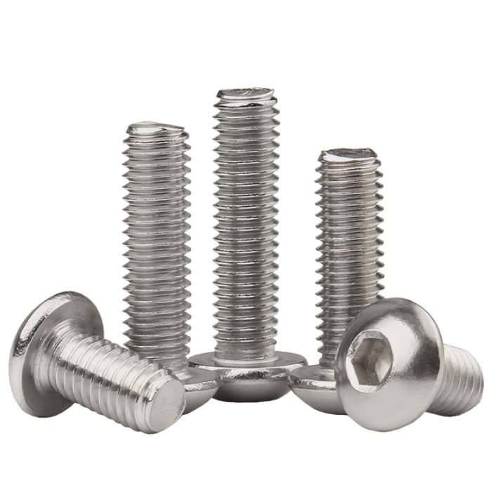 Image of Rely⇒VP INDUSTRIES (Pcs-25) M6X16 mm Button Head Cap Screw Stainless Steel Grade 304 | Allen Round Mushroom Head Screw with Allen Key 1 Pc