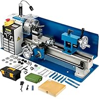 VEVOR Mini Drehmaschine 550 W, Metall Mini Drehmaschine Max. 2500 U/Min, Metallbank Drehmaschine, Metall Mini Drehmaschine, Tischdrehmaschine, Gewinde 12-52 TPI, Mini Drehbank metall, Zubehör Inkl.