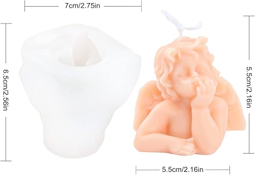 Miniatura 2 de Molde de silicona para velas de ángel pequeño, para fondant, pastel de chocolate, caramelo, vela de ángel bebé, molde de jabón, herramientas para