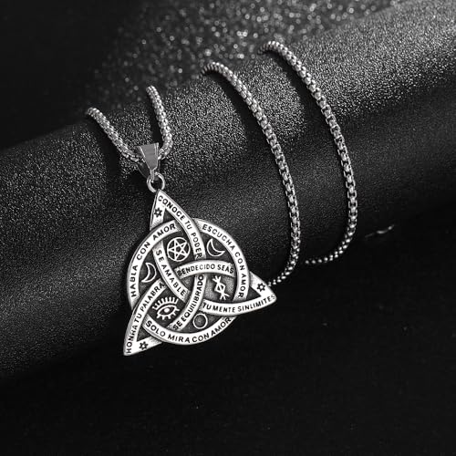 NIGHTCRUZ Witch Knot Necklace - Triple Goddess Triquetra Pendent - Irish Christian Trinity Knot Necklace2