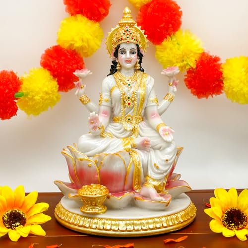 Estatua Diosa Lakshmi India 8.7 in Resina Decorativa