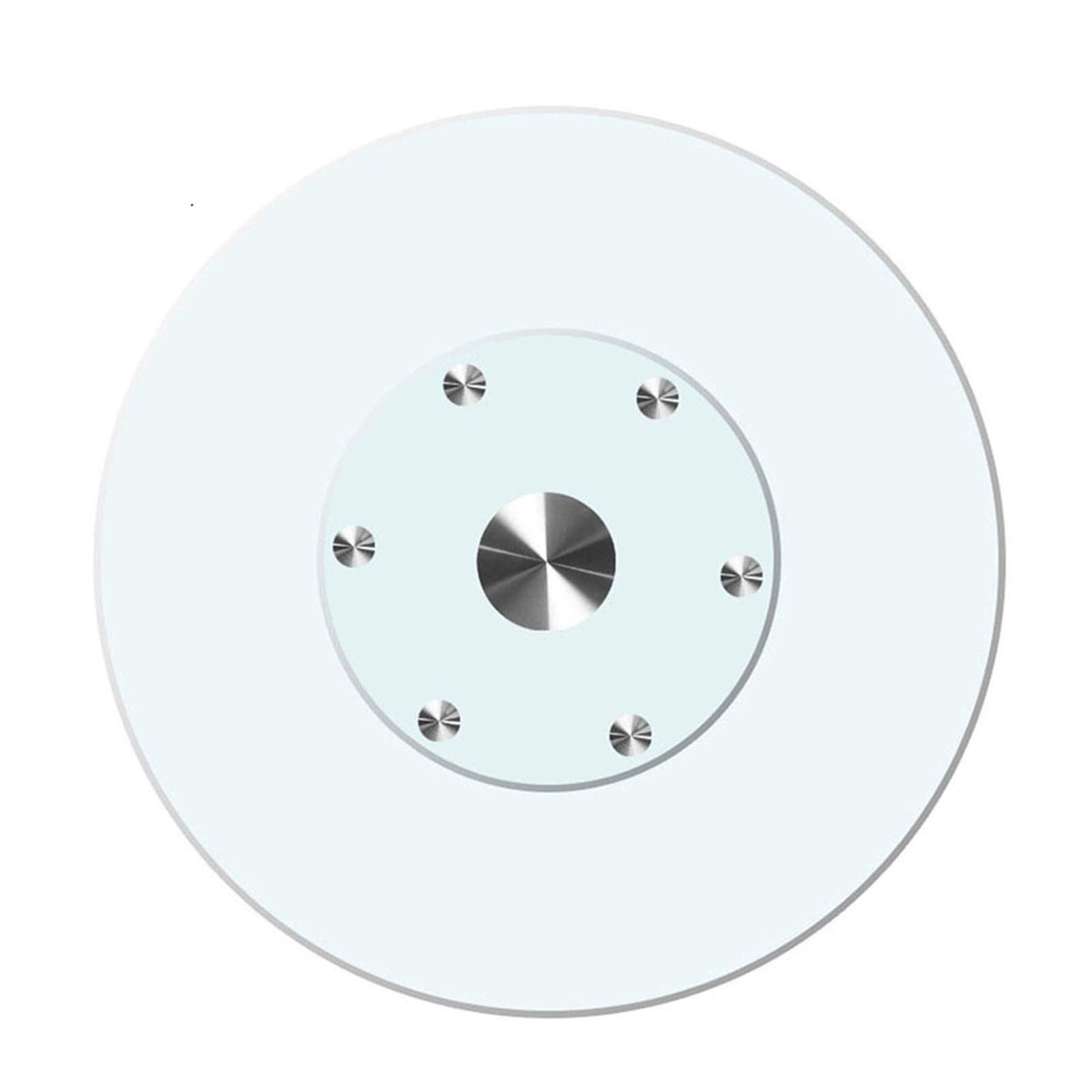 Assiette de service rotative en verre trempé 12mm stable et transparente