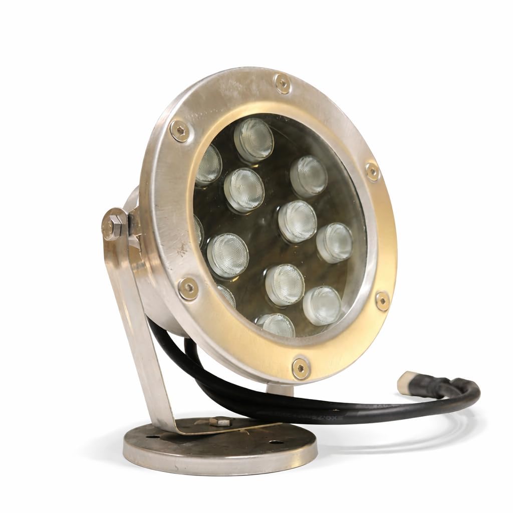 Orluma LED Underwater Spotlight, 12W Stainless Steel Submersible Pool Light | Pond & Fountain Use, Adjustable Bracket, Waterproof Design, 9 LED Chips, Corrosion Resistant-picture-25