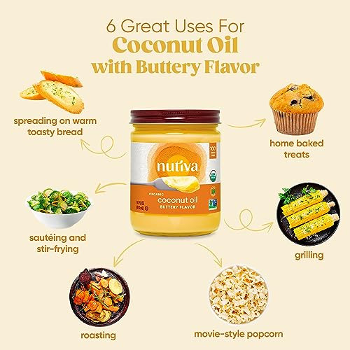 Nutiva Organic Coconut Oil with Butter Flavor from non-GMO, Steam Refined, Sustainably Farmed Coconuts, 14-ounce - Thumbnail 4