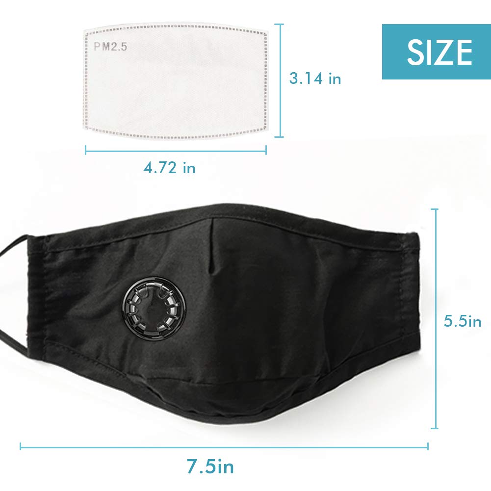 Best Deal 🛒 PM2.5 Dust Mask, 2 Pack Cotton Carbon Filter Face Mask, Reusable Breathing Valve Respirator Mouth Mask with 10 Activated Carbon Filters Protection from Dust, Pollen, Pet Dander Up To 60% OFF PM2.5 Dust Mask, 2 Pack Cotton Carbon Filter Face Mask, Reusable Breathing Valve Respirator Mouth Mask with 10 Activated Carbon Filters Protection from Dust, Pollen, Pet Dander