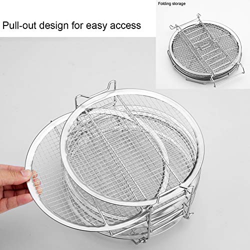 Kispog Dehydrator Rack For Ninja Foodi 6.5 & 8 qt, Instant Pot Duo Crisp 8 qt. Food Grade Stainless Steel - Thumbnail 7