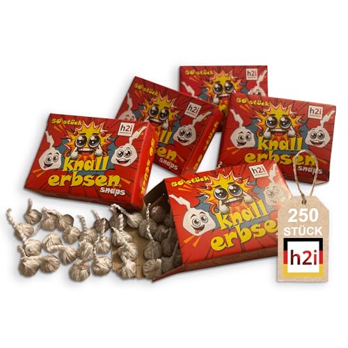 h2i Knallerbsen | 250 St. | Knallteufel Trickknaller Pop Snaper | der perfekte Scherzartikel für Silvester Halloween Geburtstag & Partys Spaß garantiert |d| Jugendfeuerwerk & Kinderfeuerwerk Kat F1