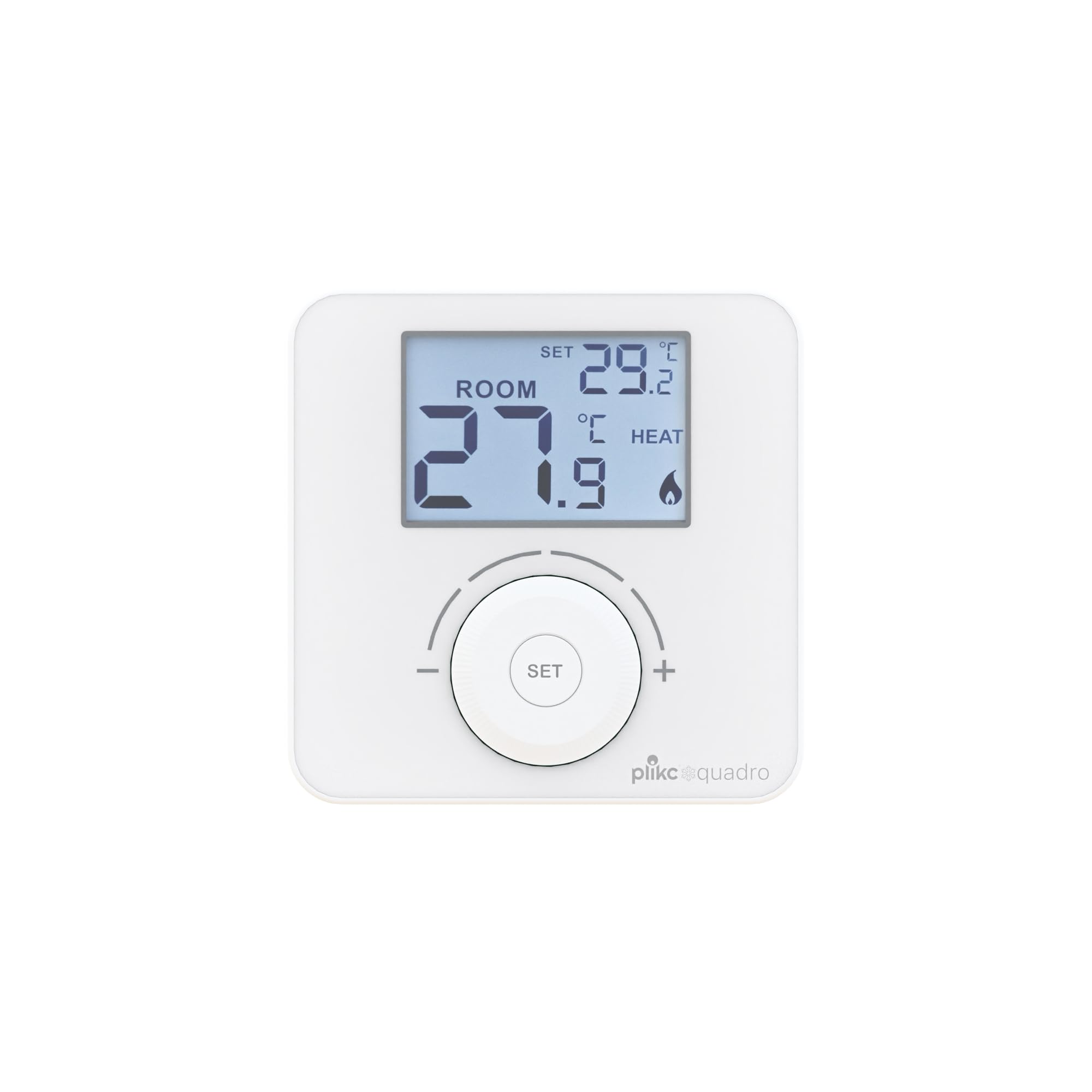 Plikc Quadro – Termostato de Ambiente Digital de Pared a Pilas Plikc PLK267690, Blanco