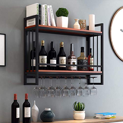 Soporte para botellas de vino de madera y metal para pared miniatura 3