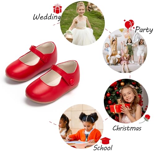 Image of PHIRAMIN Toddler Flower Girl Glitter Dress Shoes Little Girl Ballet Flats Bow Wedding Party