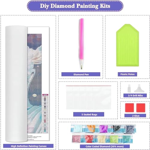 Broderie Diamant Kit Complet 5D DIY Grand Format 100x200cm - 5