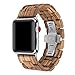 AIYIBEN Uhrenarmband aus Holz 38mm/40mm/41mm mit Schmetterlingsschnalle aus Edelstahl, kompatibel mit der iWatch-Serie 1 2 3 4 5 6 7 (Zebra)