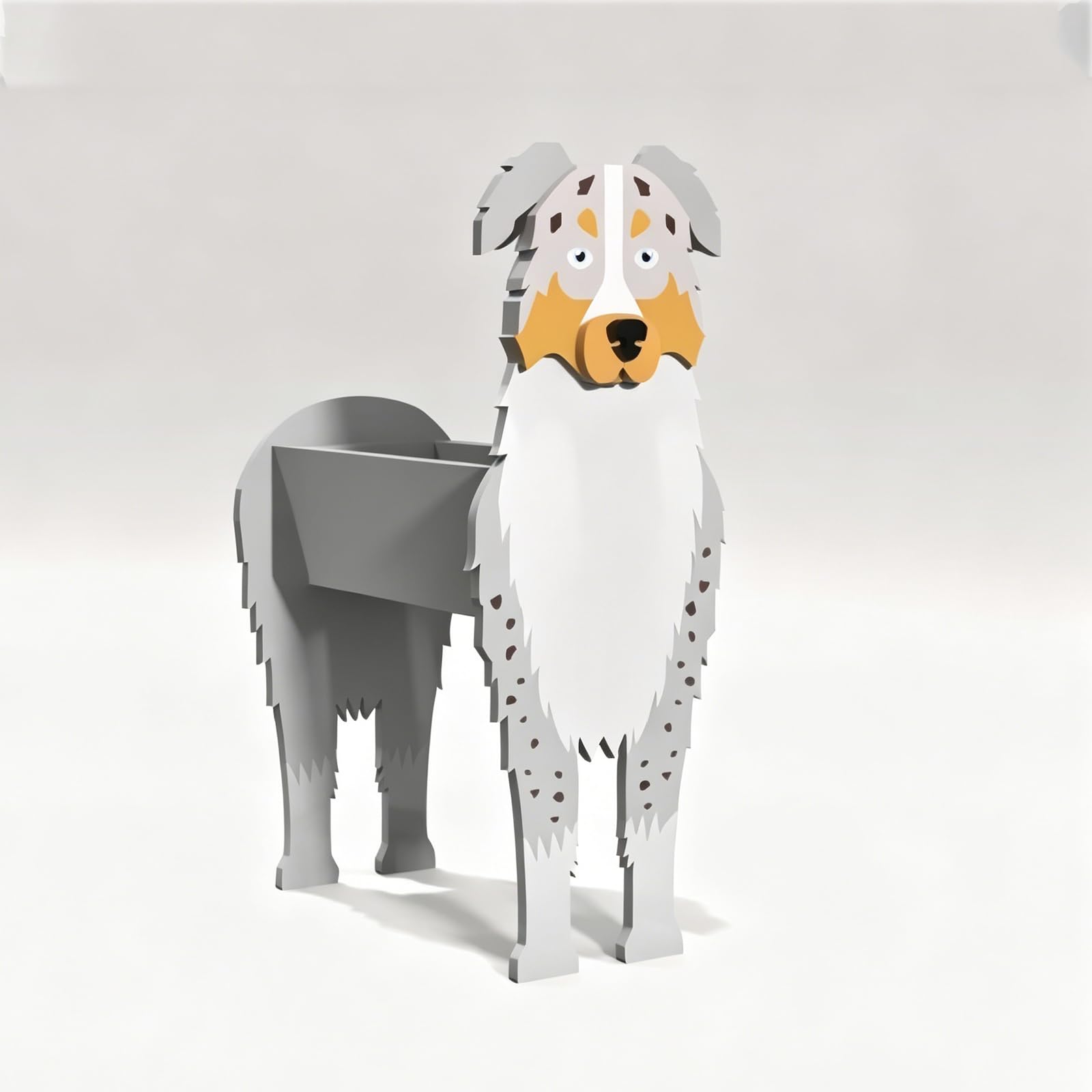 Laamiasm Storage Tray Dog Planter for Australian Shepherd – Cute Container for Plants, Keys, Jewelry or Office Supplies