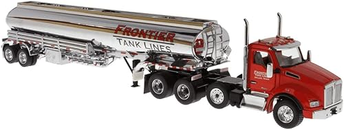 Miniatura 8 de Diecast Masters Kenworth T880 SBFA DayCab - Camión tractor tándem de eje empujador con Heil FD9300/DT-C4 remolque de petróleo y líneas de tanque