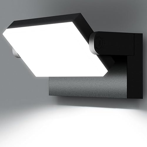 Juyace Paquete de luz LED de 60 W, iluminación de inundación comercial al aire libre, accesorios de luz de seguridad exterior rotación de 360 5000