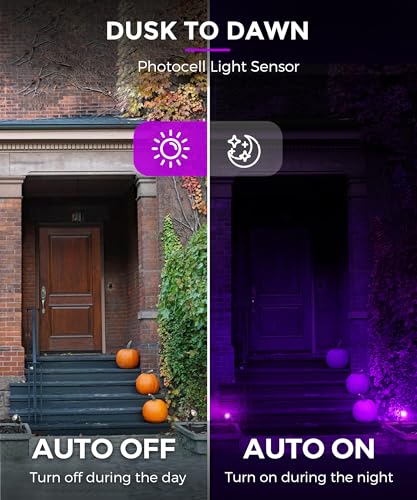 Image of L LOHAS LED Orange and Purple Halloween Outdoor Spotlight 5W 2 Pack