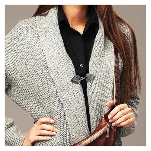 Pince vintage pull au design tourbillon ciselé fermoir de cape rétro - 3