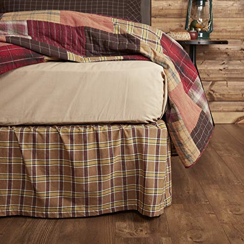 VHC-Brands-Wyatt-Bedding-Accessory-Queen-Skirt-60x80x16-Plaid-Tan VHC Brands Wyatt Bedding Accessory Queen Skirt 60x80x16 Plaid Tan