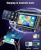 Single Din Wireless CarPlay Car Stereo with Android Auto Mirror Link 1 Din 10.1 Inch Touchscreen Car Radio Online Video EQ FM/AM/RDS Bluetooth USB AUX Rear View Camera - Image 3