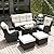 LayinSun 7 Pieces Outdoor Patio Furniture Set with Fire Pit Table, Rattan Wicker Sectional Swivel Rocker Chairs Sets with Ottomans, Swivel Glider Chairs and Coffee Table