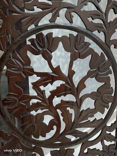 Image of Wooden Room Partition and Folding Privacy Screens Wooden Room Divider for Bedroom Home Office Room Divider Room Partition (6 Feet 4 Panel Dark Brown)